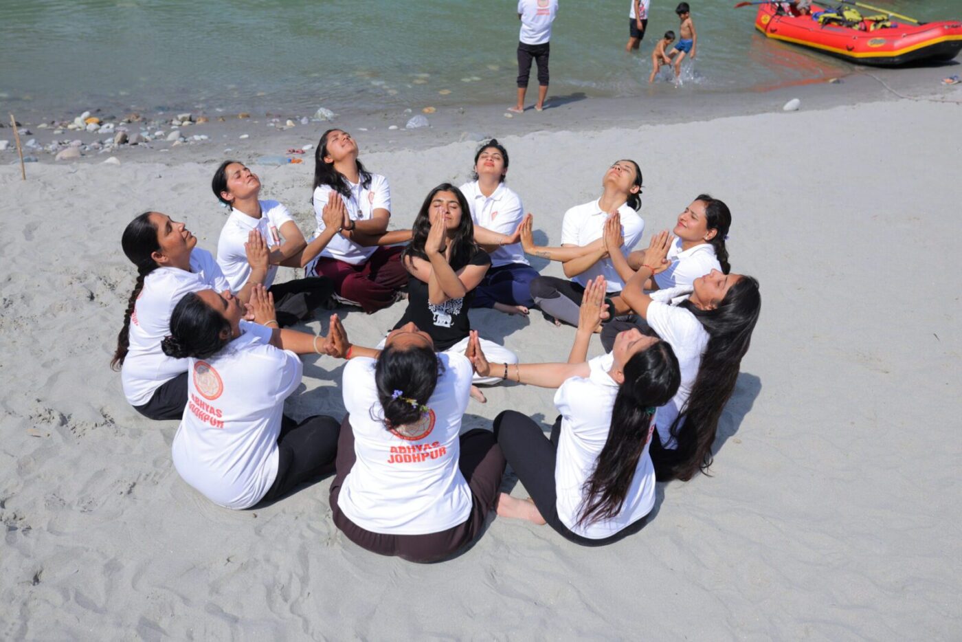 Art of Yog Group Yoga at Ganga Ghat, Rishikesh