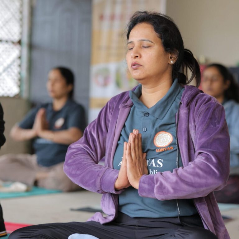 Guided meditation class at Art of Yog studio